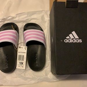 Brand new custom kids Adidas slides
